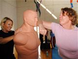 Striking a dummy