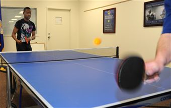 Playing ping pong